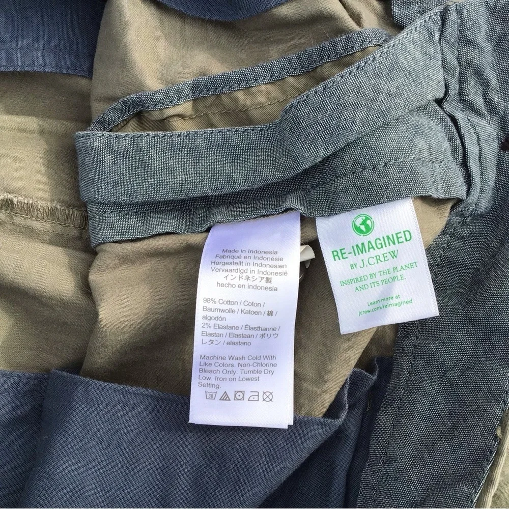 J. Crew Men’s 10.5" Stretch Chino Short Olive Green Flat Front Regular Fit 36” - Picture 4 of 5